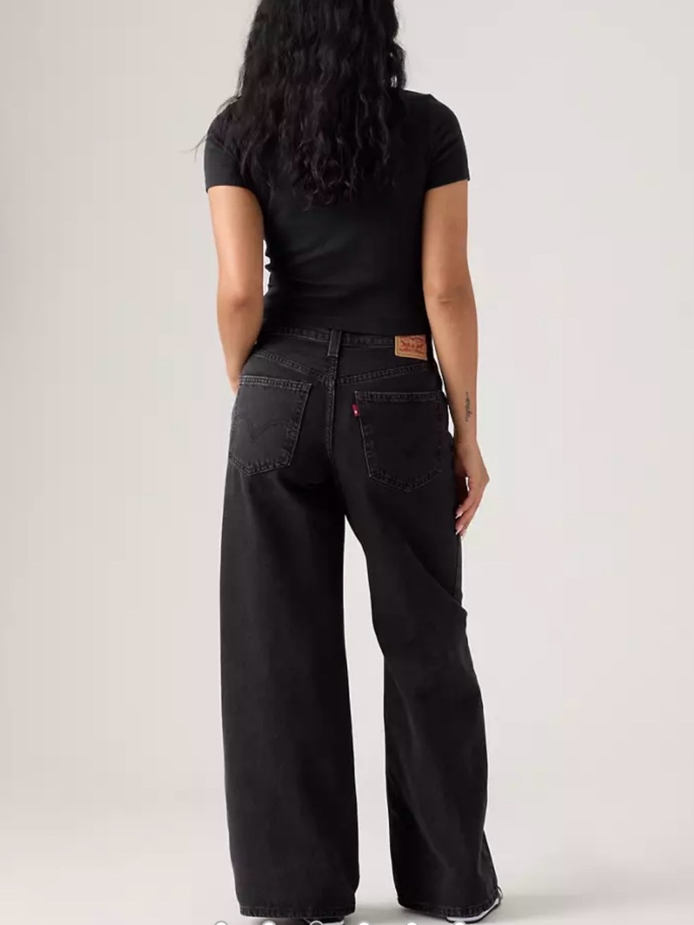 Levi's Black ‘94 Baggy Wide-Leg Raw Hem Jeans